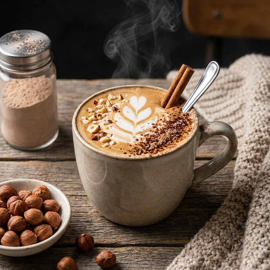 Hazelnut Protein Hot Latte