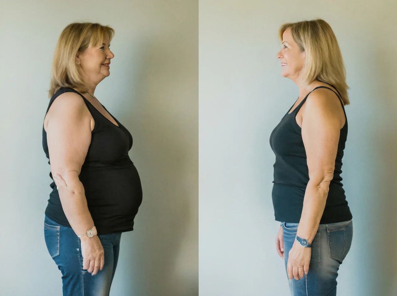 Before and after stopping sugary drinks