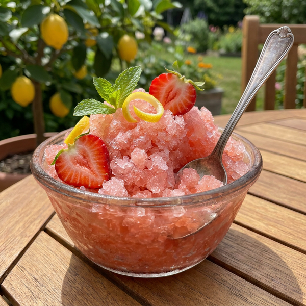 Strawberry Lemonade Granita