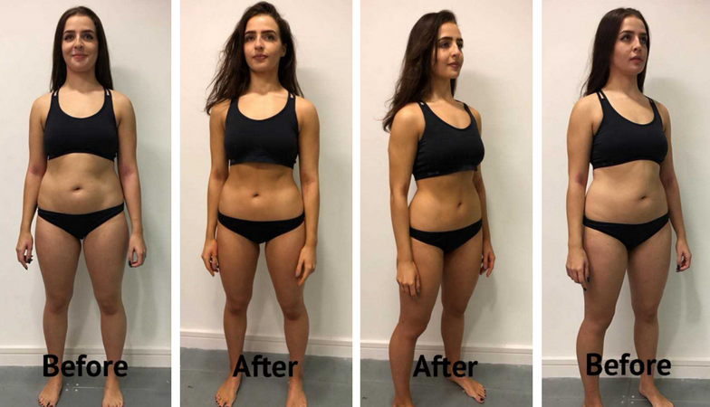 Before and after body composition results after 90 days of consistent high-protein intake