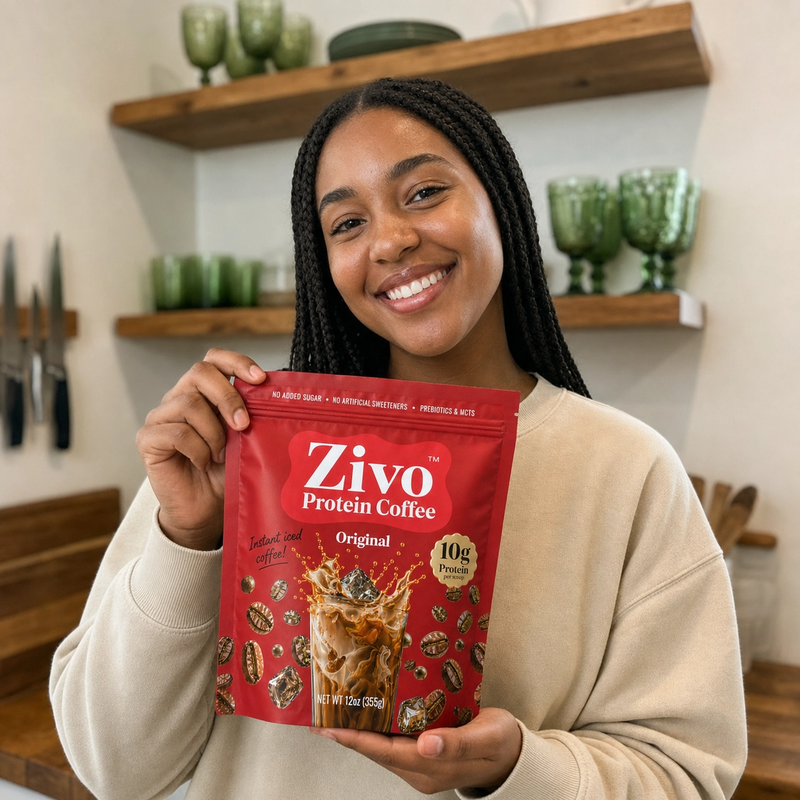 Zivo Protein Coffee — zero sugar, real coffee, whey protein